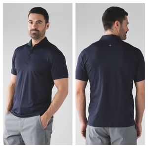 Lululemon Athletica Blue Polo Shirt Performance Fabric Modern Fit